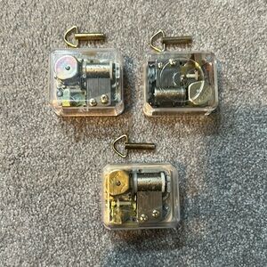 Set of 3, Vintage NARCO Japan, Key Wound, 18 Note Music Box Mechanisms